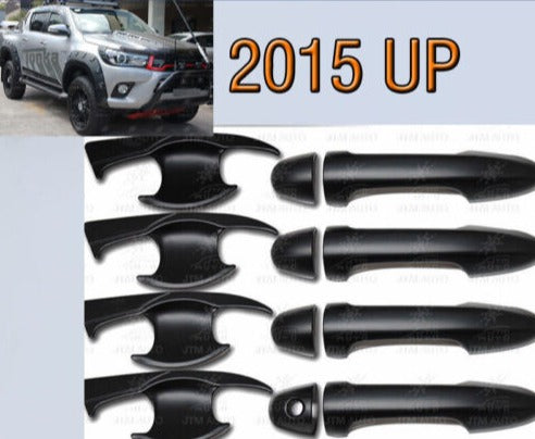 Matt Black Door Handle Bowl Cover Protector to suit Toyota Hilux 2015-2024