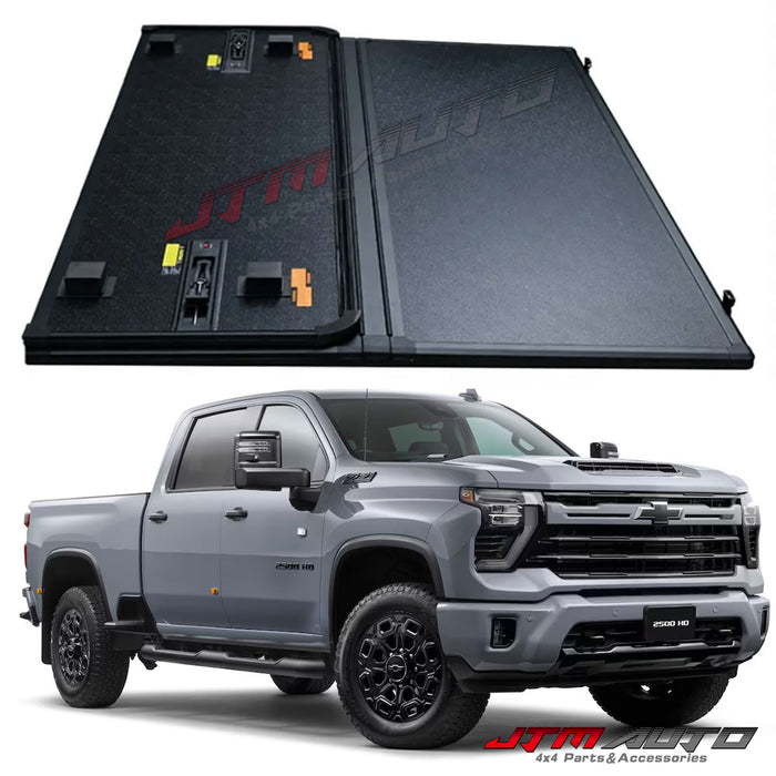 Aluminium Tri-Fold Folding Hard Tonneau Cover Suits Chevrolet Silverado 6'4 Bed