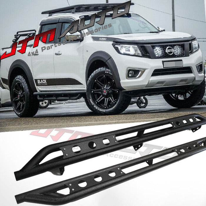 Heavy Duty Armor Black Off road Side Steps to suit Nissan Navara NP300 D23 2015+