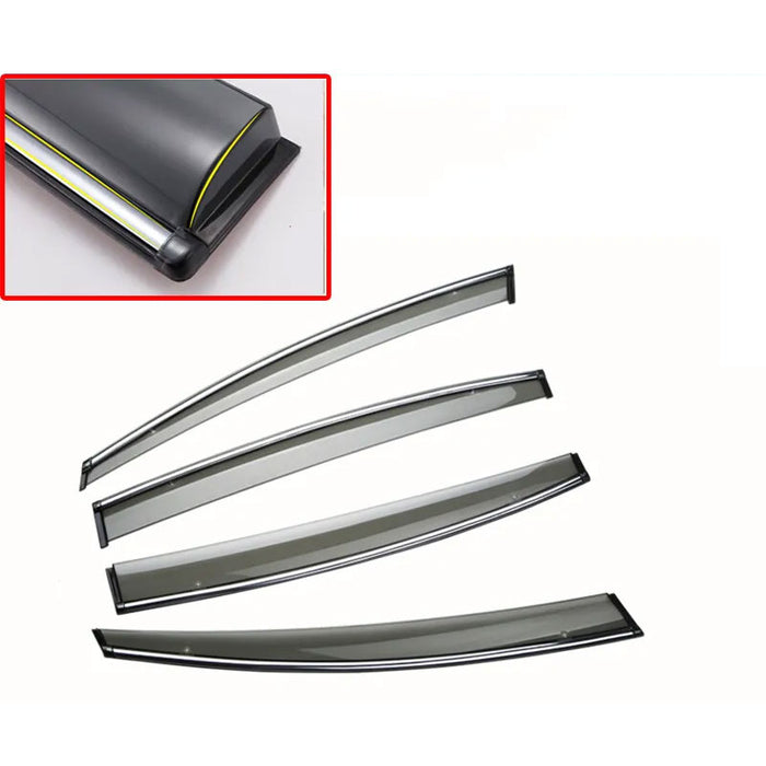 INJ Chrome Weather Shield Weathershield Window Visor for Hyundai Tucson 15-21