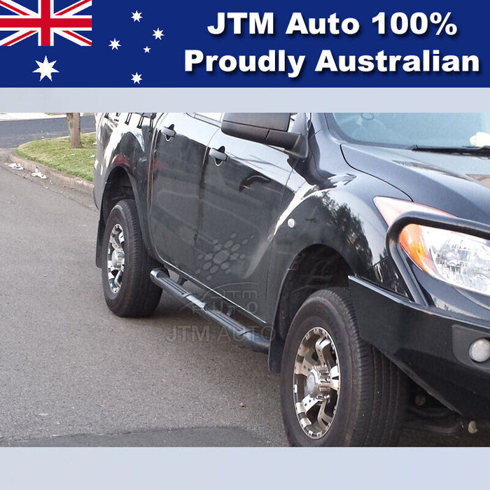 Running Boards Black Steel Side Steps to suit Mazda BT50 Dual Cab 2011-2020