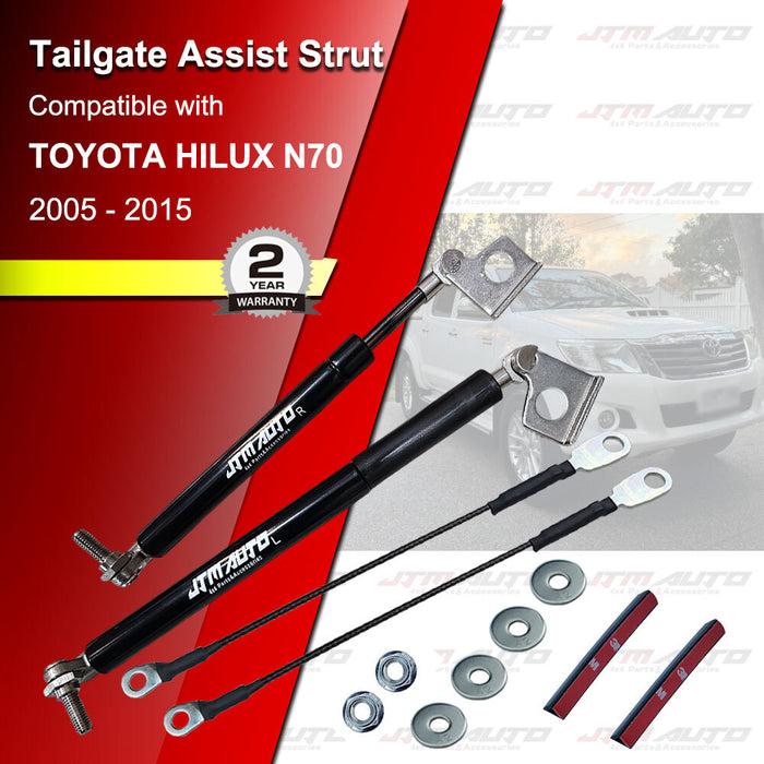 JTM Tailgate Strut Kit to suit Toyota Hilux N70 2005–2015 Soft Up & Down Assist