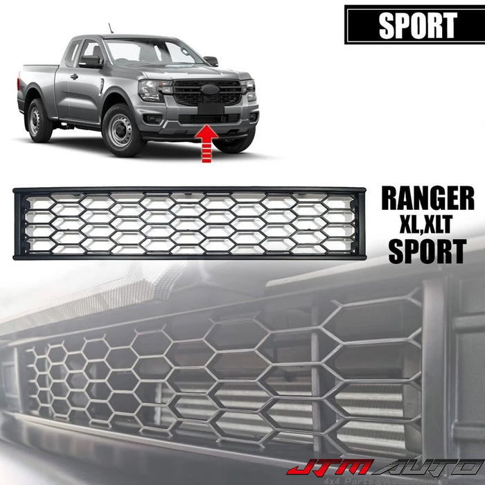Front Grill Matt Black Lower Mesh Bumper to suit Ford Ranger XLT SPORT XLS XL Next-Gen (2022+)