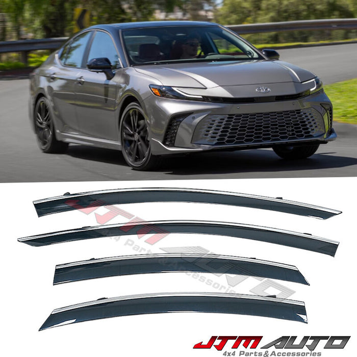 Chrome Trim Weather Shield Weathershield Window Visor to suit Toyota Camry 2024+