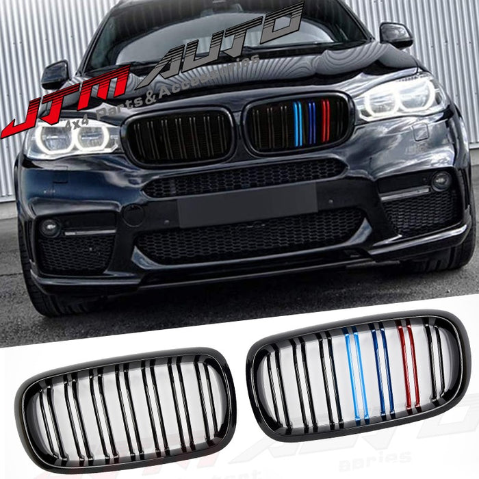 Gloss Black M Line Bumper Grill Grille for BMW X5 F15 X6 F16 X5M F85 X6M F86