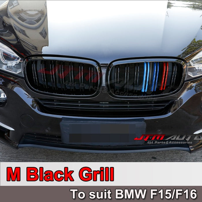 Gloss Black M Line Bumper Grill Grille for BMW X5 F15 X6 F16 X5M F85 X6M F86