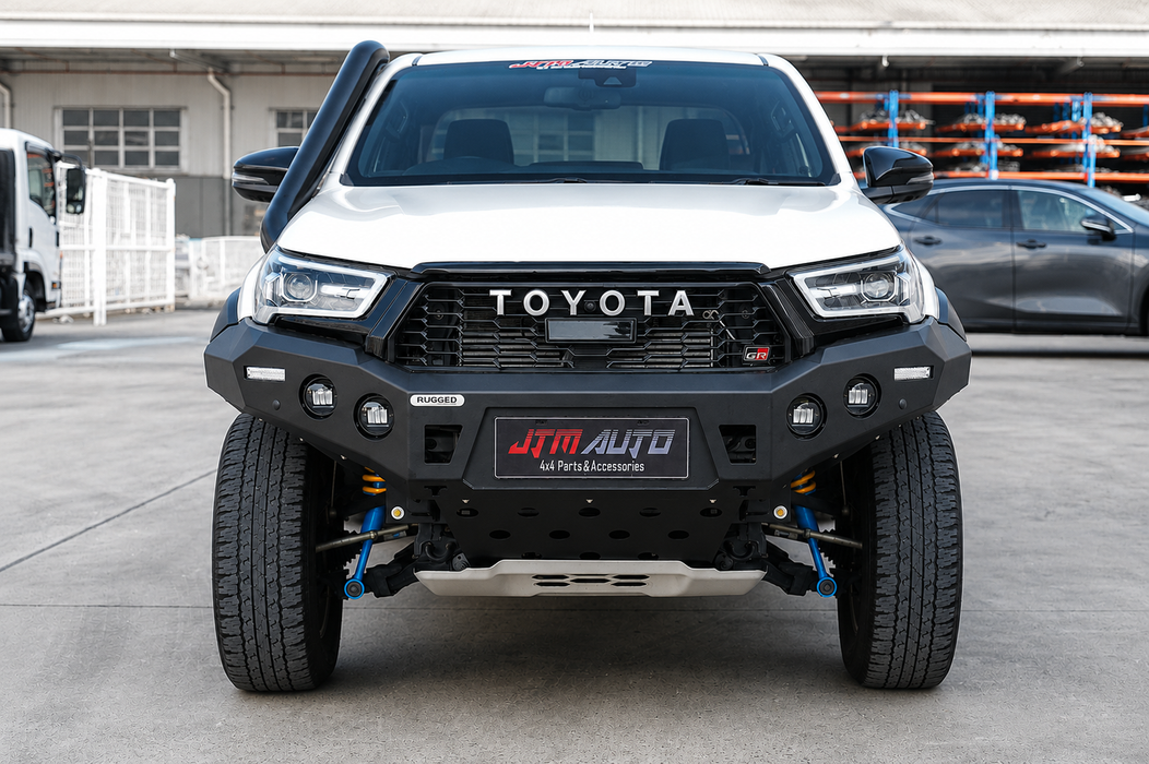 Non Loop Rugged Bull Bar Bumper Replacement to suit Toyota Hilux GR Sport