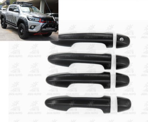 Matt Black Door Handle Cover Protector to suit Toyota Hilux 2015-2018