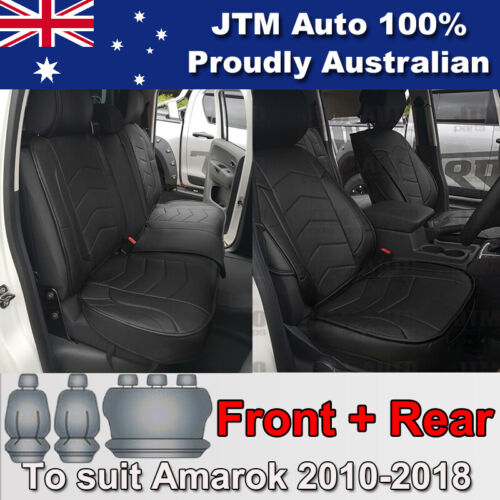 PREMIUM Black PU leather Waterproof Seat Covers for Volkswagen Amarok 2010-2018