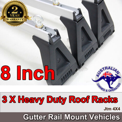 3 X 8" Aluminium Heavy Duty Roof Racks For Gutter Rail Mount Vehicles