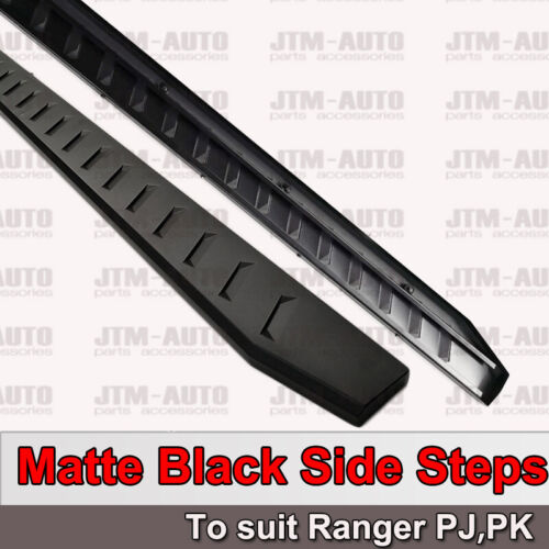 Heavy Duty Steel Black Side Steps to suit Ford Ranger PK PJ Dual Cab 2006-2011