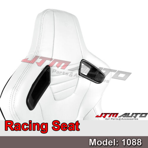 BN PAIR PU Leather WHITE RACING SEAT SPORT SEATS 1088 Wh