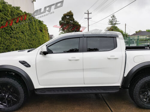 Black Tinted Weather Shields Windows Visors to suit Ford Ranger Raptor 2022+