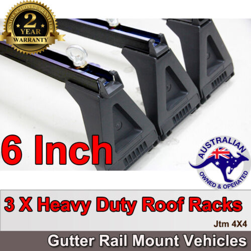 3 X 6“ Black Aluminium Heavy Duty Roof Racks For Gutter Rail Mount Vehicles