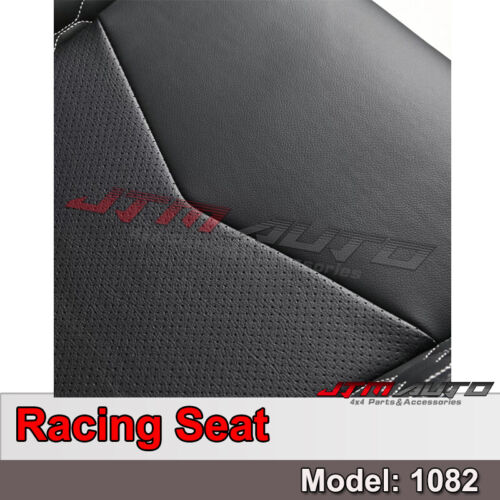 BN PAIR PU Leather BLACK WITH WHITE STITCHING RACING SPORT SEATS