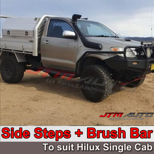 Heavy Duty Side Steps & Brush Bars SUITS TOYOTA HILUX SINGLE CAB 2005-2015