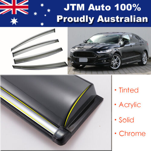 INJ Chrome Weather Shield Weathershield Window Visor For Ford Mondeo MD 14-19