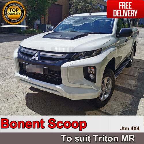 Matt Black Bonnet Scoop Hood Cover to suit Mitsubishi Triton MR 2019+