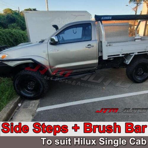 Heavy Duty Side Steps & Brush Bars SUITS TOYOTA HILUX SINGLE CAB 2005-2015