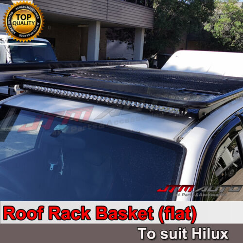 Universal Black Roof Rack Roof Basket (Flat) to suit Toyota Hilux 2005-2020