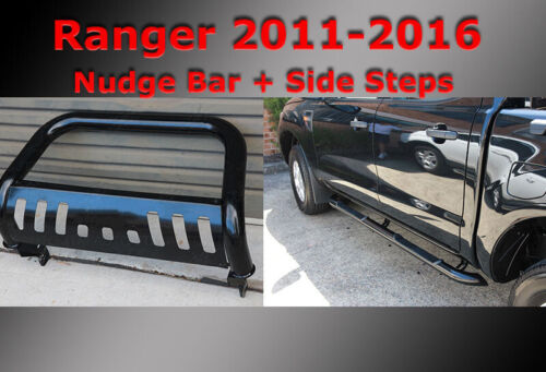 Black Side Steps + Nudge Bar to suit Ford Ranger PX 2011-2022