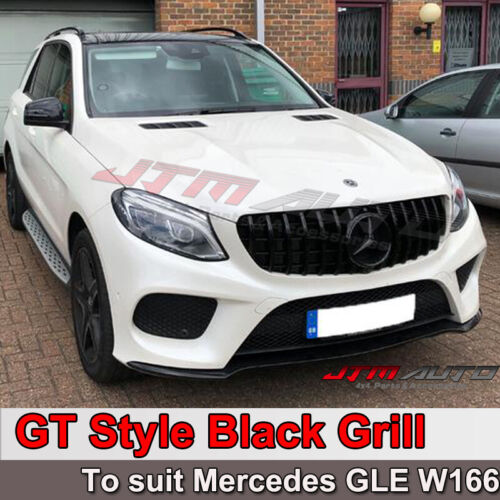 Gloss Black AMG GT Style Front Bumper Grille Grill For Mercedes-Benz GLE W166