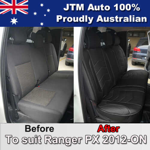 PREMIUM Black PU leather Waterproof Seat Covers for Ford Ranger PX 2012-2018