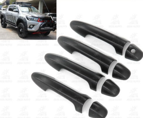 Matt Black Door Handle Cover Protector to suit Toyota Hilux 2015-2018