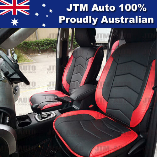 PREMIUM Red PU leather Waterproof Seat Covers to suit Toyota Hilux 2015-2018