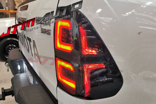 Smoked Full Sequential Led Tail Lights to suit Toyota Hilux N80 2015-2024