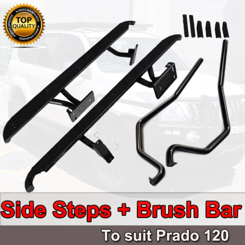 Heavy Duty Side Steps & Brush Bars to suit Toyota Prado 120 2003-2009