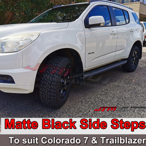 Heavy Duty Steel Black Off road Side Steps suit Holden Colorado 7 & Trailblazer