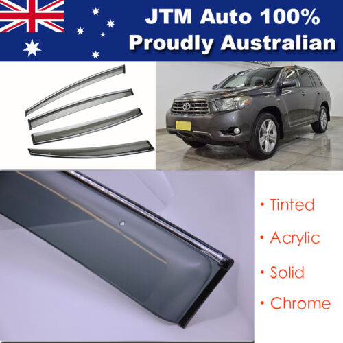 IJ Chrome Weather Shield Weathershield Window Visors to suit Toyota Kluger 07-13