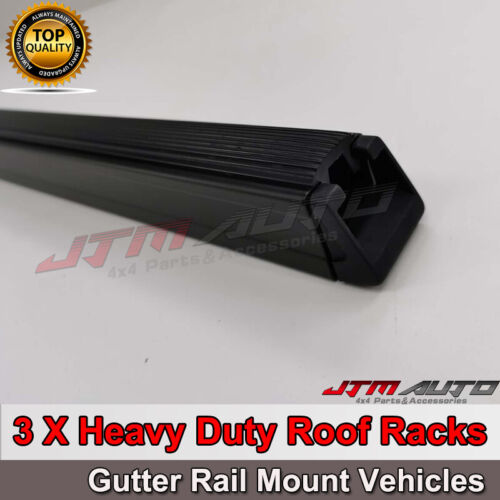 3 X 6“ Black Aluminium Heavy Duty Roof Racks For Gutter Rail Mount Vehicles