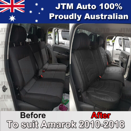 PREMIUM Black PU leather Waterproof Seat Covers for Volkswagen Amarok 2010-2018