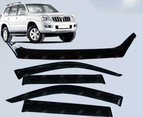 Bonnet Protector + Weather Shield Visor to suit TOYOTA Prado 120 Ser 2003-2009