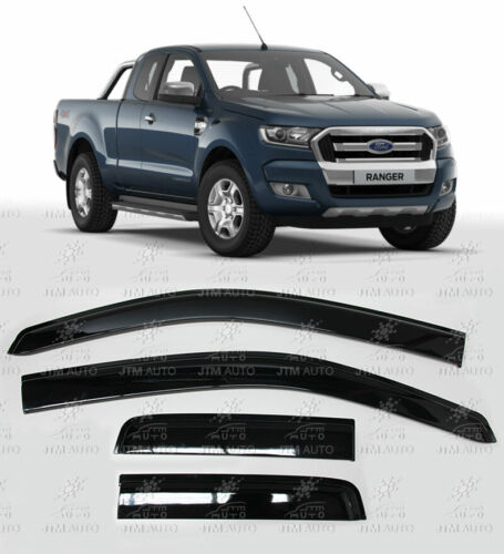 To suit Ford Ranger Extra Cab Weather Shields Window Visor Weathershie ...