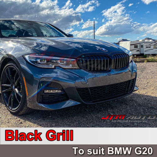 Gloss Black Front Bumper Bar Grill Grille suitable for BMW 3 Series G20 G21