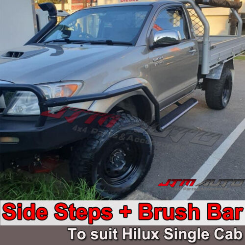 Heavy Duty Side Steps & Brush Bars SUITS TOYOTA HILUX SINGLE CAB 2005-2015