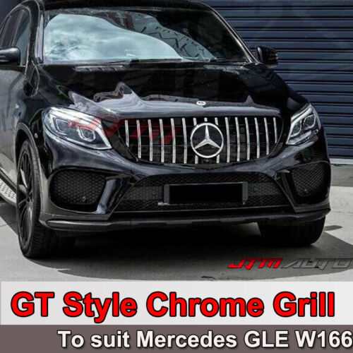 Chrome AMG GT Style Front Bumper Grille Grill For Mercedes-Benz GLE W166