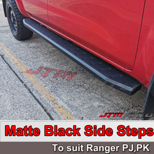 Heavy Duty Steel Black Side Steps to suit Ford Ranger PK PJ Dual Cab 2006-2011