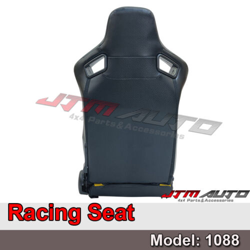 BN PAIR PU Leather BLACK WITH YELLOW RACING SPORT SEATS 1088 BK/YE