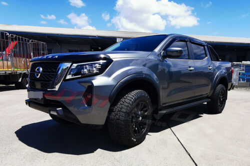 Matt Black Slim Fender Flares Black Guard Trim to suit Nissan Navara Np300 2021+