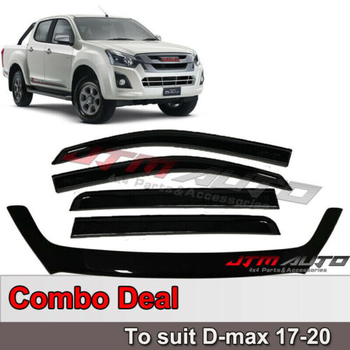 Bonnet Protector Guard + Weather Shields Visor for ISUZU D-max Dmax 2017-2020