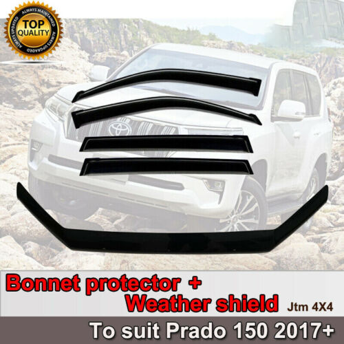 Bonnet Protector Guard + Weather Shield Visor to suit Toyota Prado 150 ...