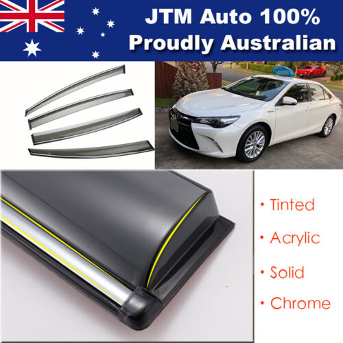 INJ Chrome Weather Shield Weathershield Window Visor to suit Toyota Camry 15-17