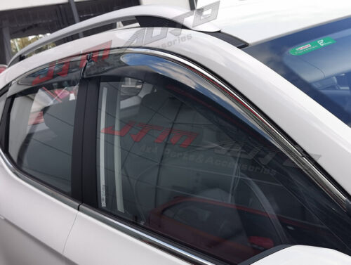 Chrome Weather Shield Weathershield Window Visor For MG ZS / ZST / ZS EV 2018+