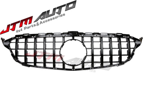 Gloss Black GT Style Grill Grille to suit Mercedes C-Class W205 C205 C43 15-18