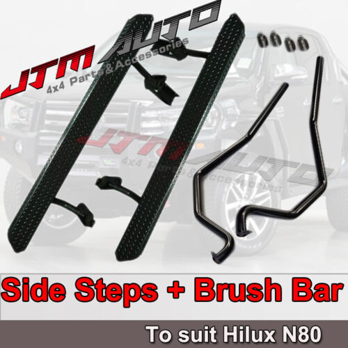 Heavy Duty Side Steps & Brush Bars to suit Toyota Hilux N80 2015+