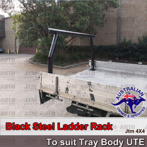 Universal Black Steel Ladder Rack Roll Bar fits Ute Trays Body H:940mm/1070mm